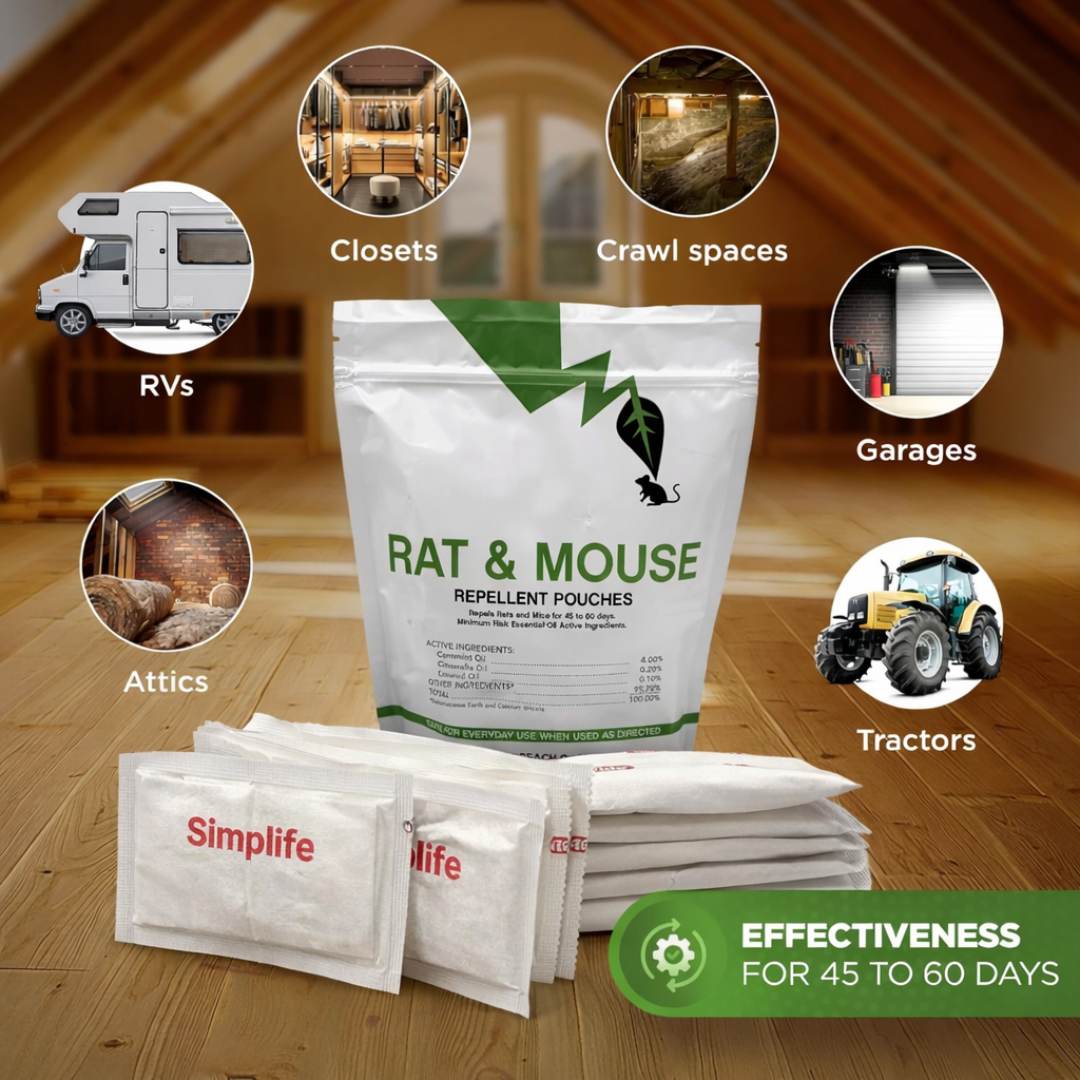 Rat & Mouse Repellent Pouches | 45–60 Day Protection | Mint Scent | BUY 1 GET 1 FREE!